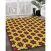 Patterned Brown Red Rug in Family Room, pat2452org