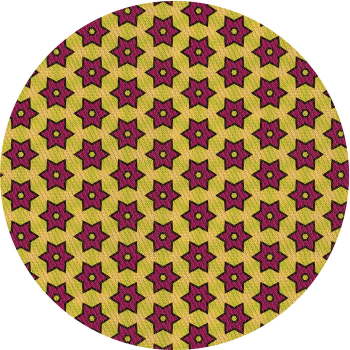 Square Patterned Brown Red Rug, pat2452org