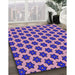 Patterned Bright Purple Rug in Family Room, pat2452pur