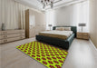 Patterned Saffron Red Rug in a Bedroom, pat2452yw