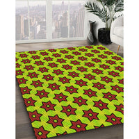 Patterned Saffron Red Rug, pat2452yw