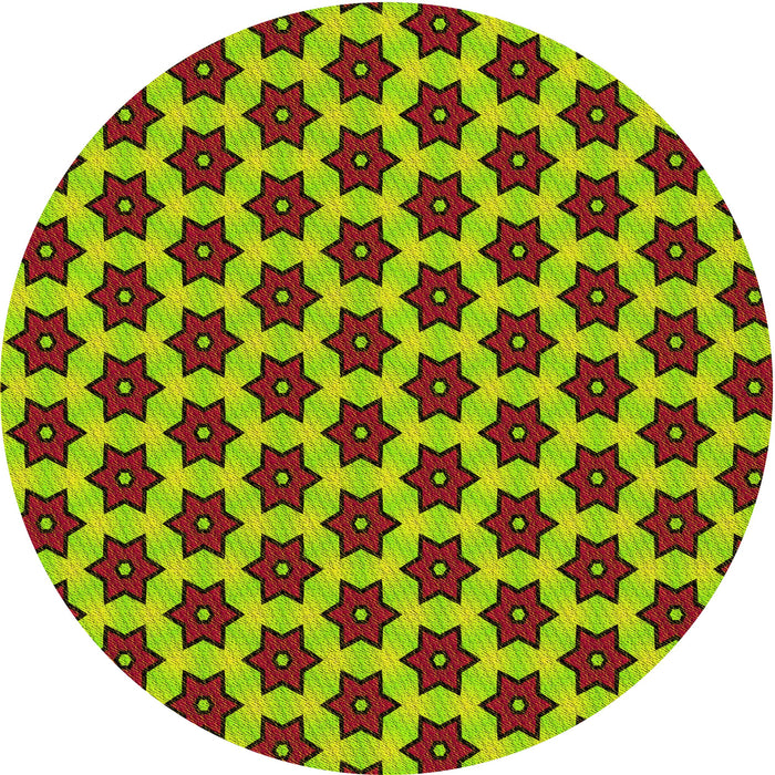 Square Patterned Saffron Red Rug, pat2452yw