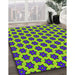 Patterned Green Novelty Rug in Family Room, pat2452