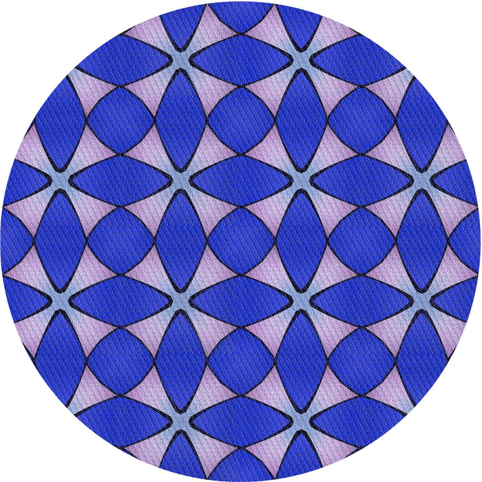 Square Patterned Medium Slate Blue Rug, pat2453blu