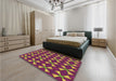 Patterned Burnt Pink Rug in a Bedroom, pat2453brn