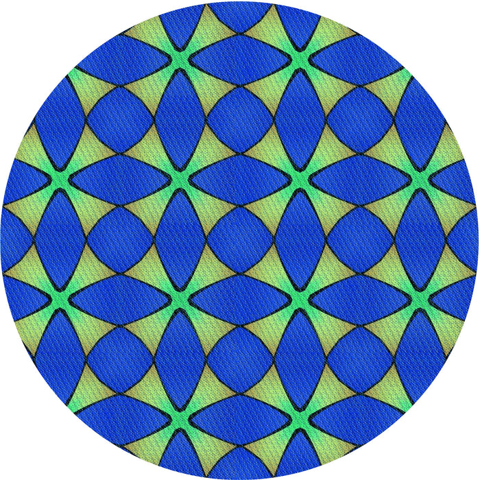 Square Machine Washable Transitional Medium Sea Green Rug in a Living Room, wshpat2453lblu