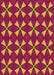 Patterned Raspberry Red Rug, pat2453org