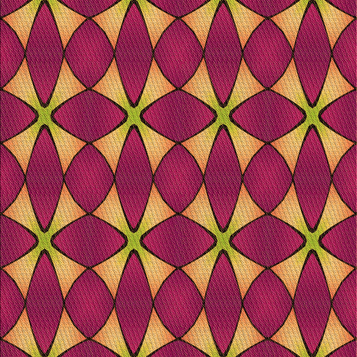 Patterned Raspberry Red Rug, pat2453org