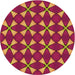 Square Patterned Raspberry Red Rug, pat2453org