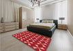 Patterned Red Rug in a Bedroom, pat2453rd