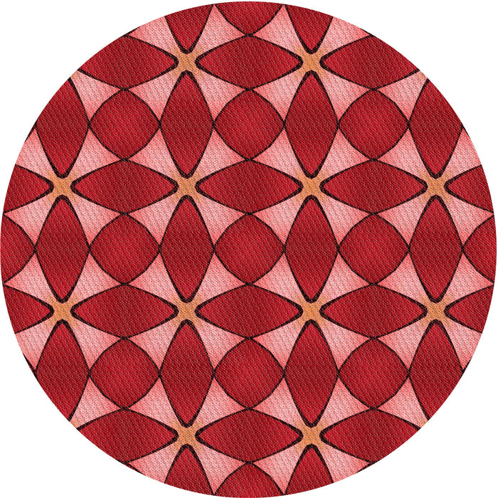 Square Patterned Red Rug, pat2453rd