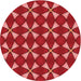 Square Patterned Red Rug, pat2453rd