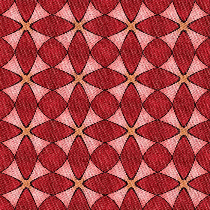 Round Patterned Red Rug, pat2453rd