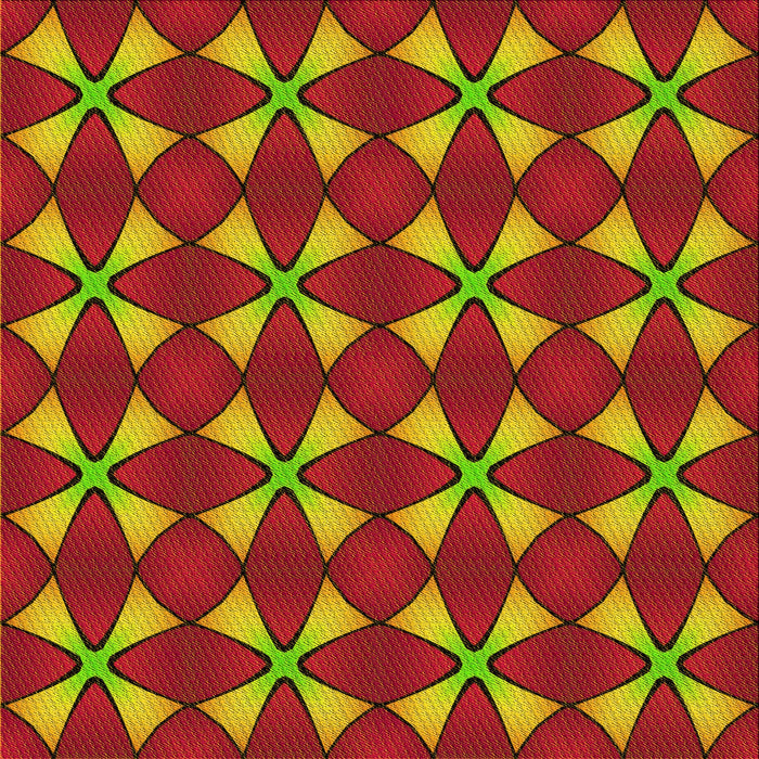 Round Patterned Red Rug, pat2453yw