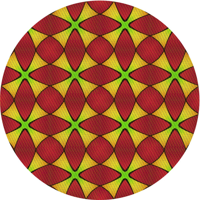 Square Patterned Red Rug, pat2453yw