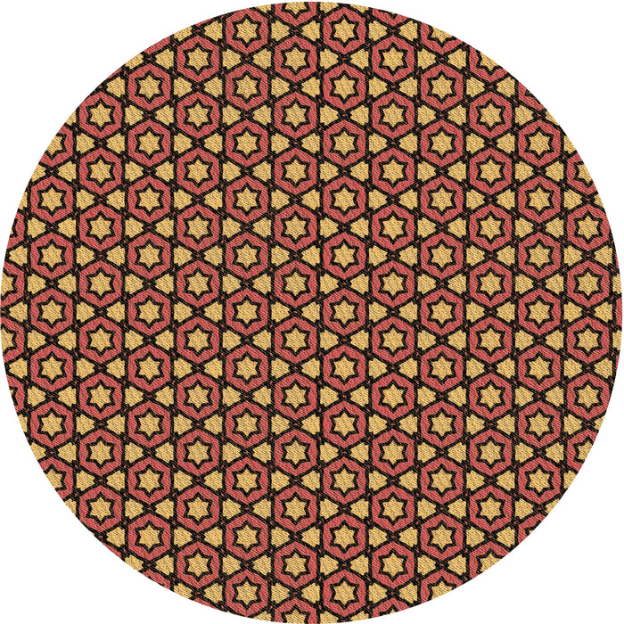 Square Patterned Orange Rug, pat2454brn