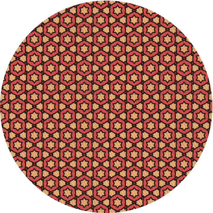 Square Patterned Orange Rug, pat2454org