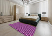 Patterned Dark Magenta Purple Rug in a Bedroom, pat2454pur