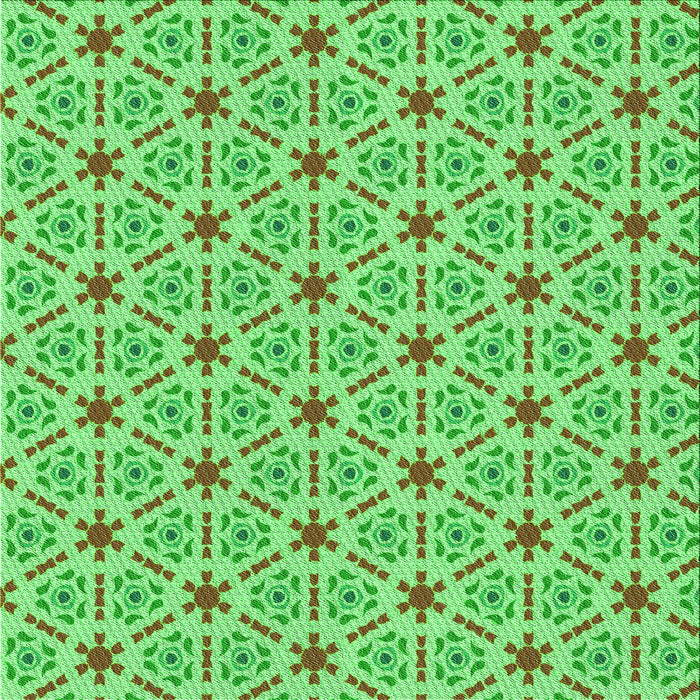 Round Patterned Dark Lime Green Rug, pat2455grn