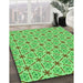 Patterned Dark Lime Green Rug in Family Room, pat2455grn