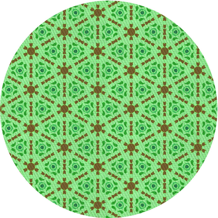 Square Patterned Dark Lime Green Rug, pat2455grn