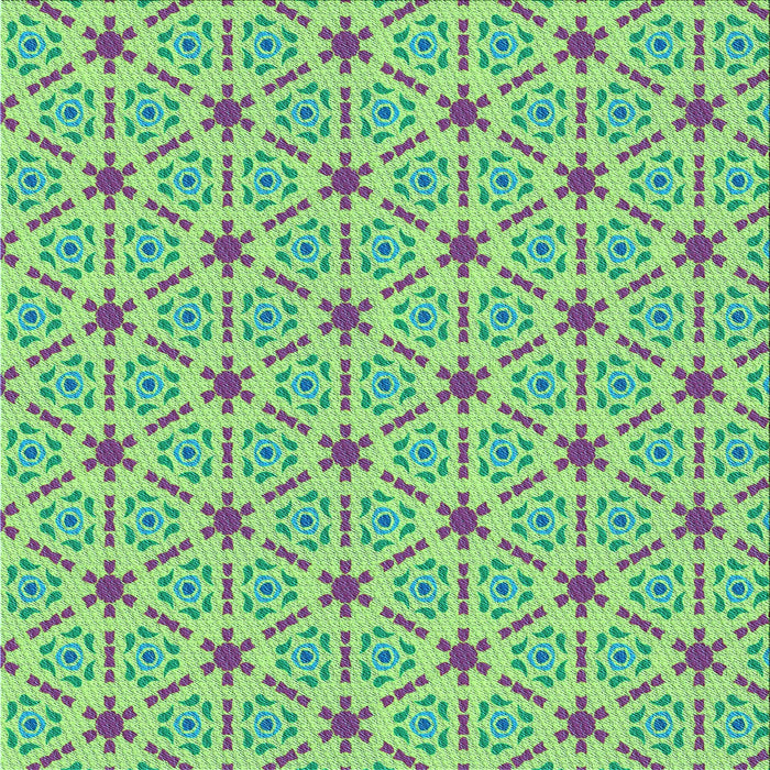 Round Patterned Dull-Sea Green Rug, pat2455lblu
