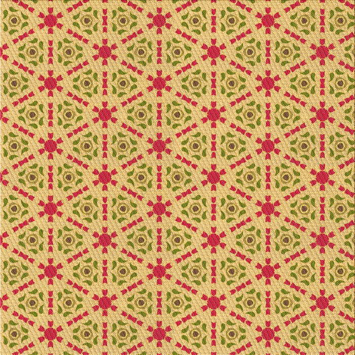 Round Patterned Orange Rug, pat2455org
