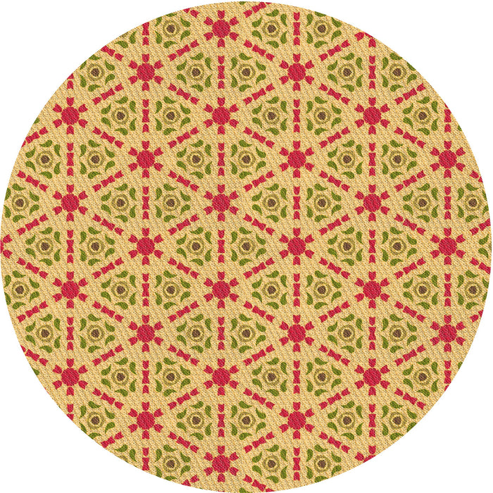 Square Patterned Orange Rug, pat2455org