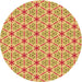 Square Patterned Orange Rug, pat2455org
