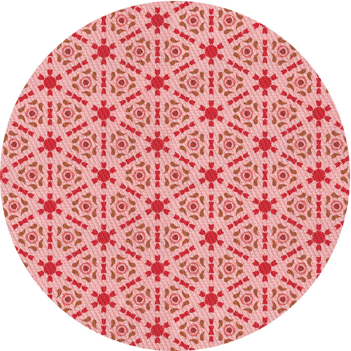 Square Machine Washable Transitional Pastel Pink Rug in a Living Room, wshpat2455rd