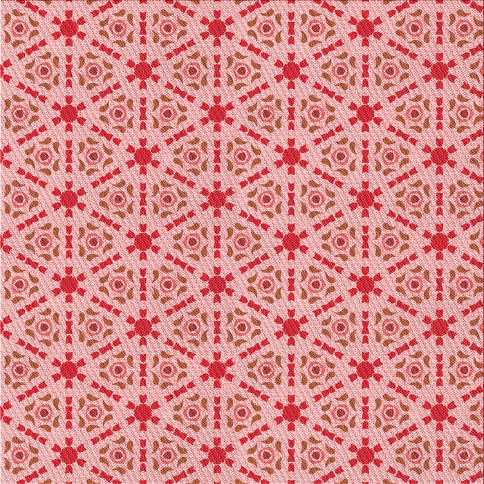 Round Patterned Pastel Pink Rug, pat2455rd