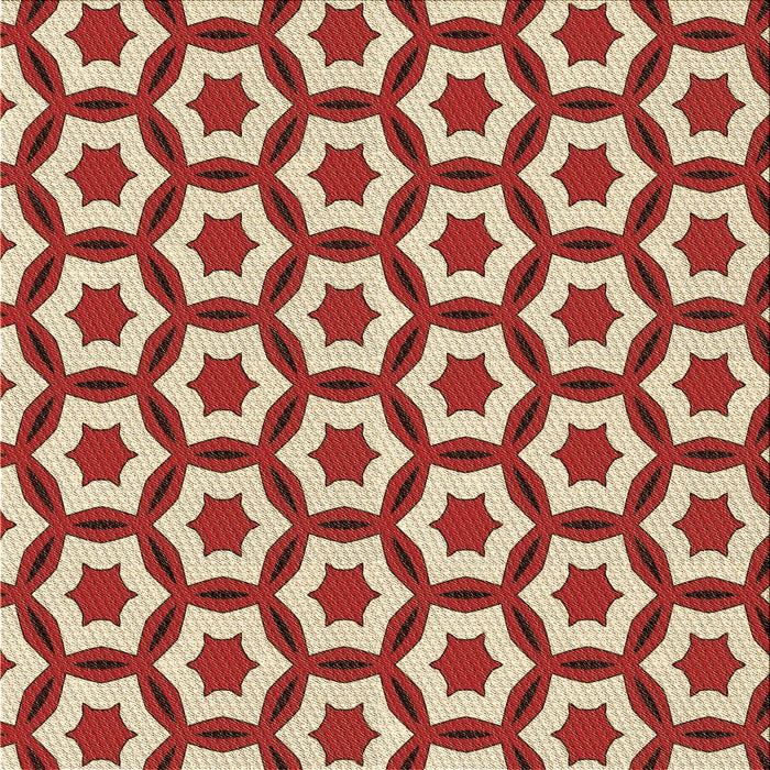 Round Machine Washable Transitional Red Rug, wshpat2456brn