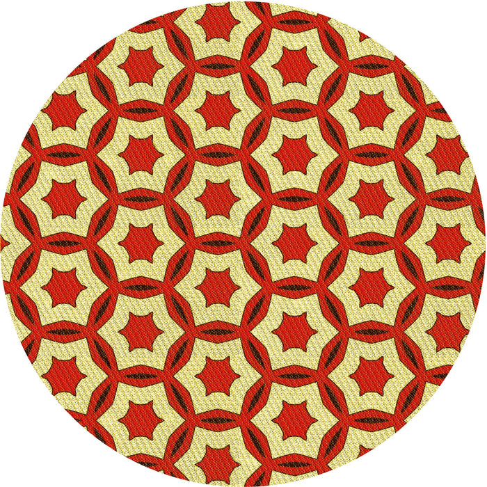 Square Patterned Red Rug, pat2456yw