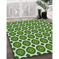 Patterned Pastel Green Rug, pat2457grn