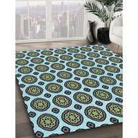 Patterned Tiffany Blue Rug, pat2457lblu