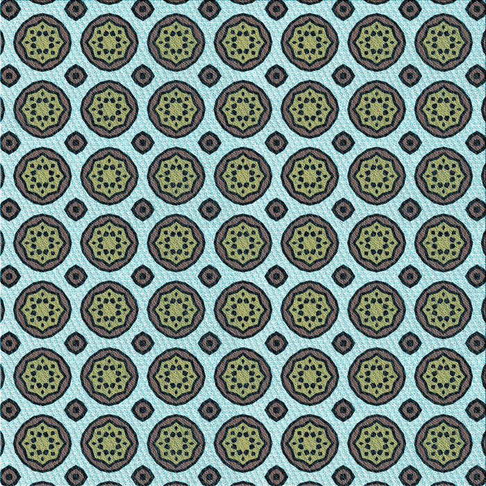 Round Machine Washable Transitional Tiffany Blue Rug, wshpat2457lblu