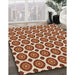 Patterned Saffron Red Rug in Family Room, pat2457org