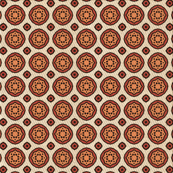 Round Machine Washable Transitional Saffron Red Rug, wshpat2457org