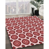 Patterned Cranberry Red Rug, pat2457rd