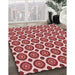 Patterned Cranberry Red Rug in Family Room, pat2457rd