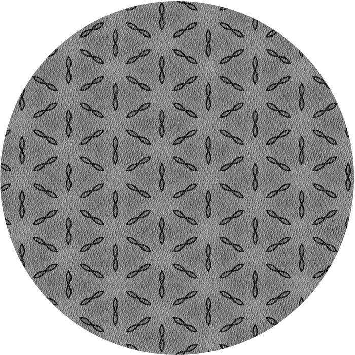 Square Patterned Carbon Gray Rug, pat2458gry