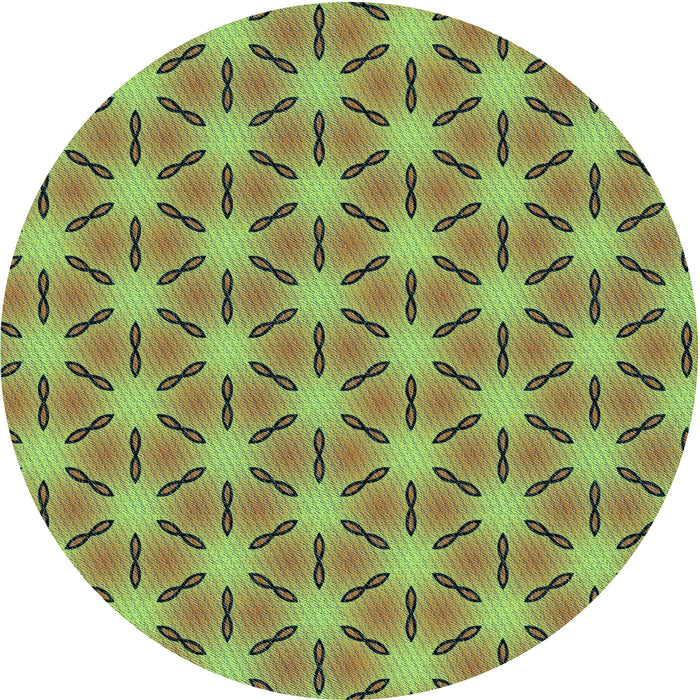 Square Patterned Yellow Green Rug, pat2458lblu