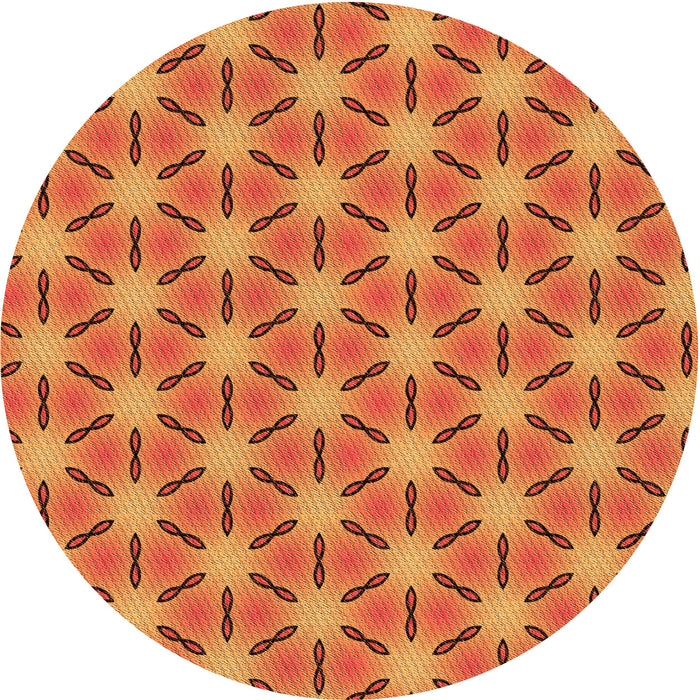 Square Patterned Red Rug, pat2458org