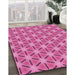 Machine Washable Transitional Medium Violet Red Pink Rug in a Family Room, wshpat2458pur