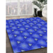 Machine Washable Transitional Blue Rug in a Family Room, wshpat2459blu