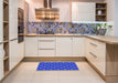 Patterned Blue Rug in a Kitchen, pat2459blu