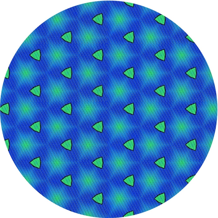 Square Patterned Dark Turquoise Green Rug, pat2459lblu