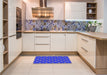 Patterned Blue Rug in a Kitchen, pat2459pur