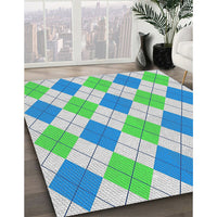 Patterned Pale Green Novelty Rug, pat245