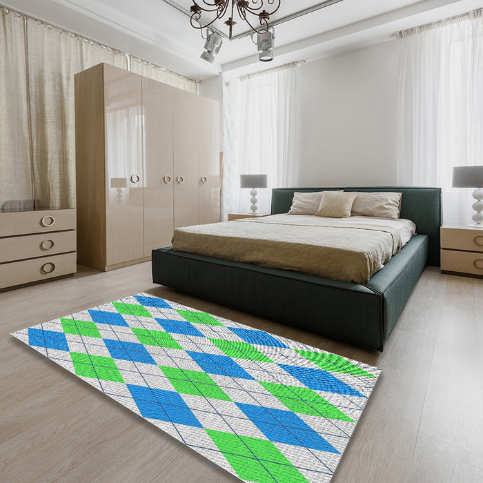 Machine Washable Transitional PaleGreen Rug in a Bedroom, wshpat245